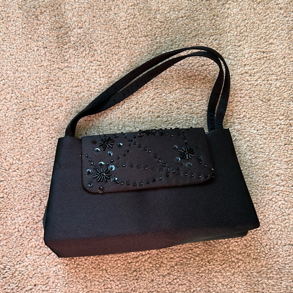 Black sequin mini purse